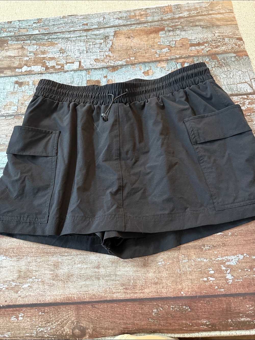 Ardene Black Women's Cargo Drawstring Shorts - Utility Style Size med